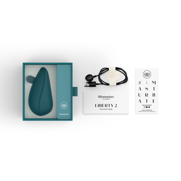 Бесконтактный клиторальный стимулятор Womanizer Liberty2,бирюзовый