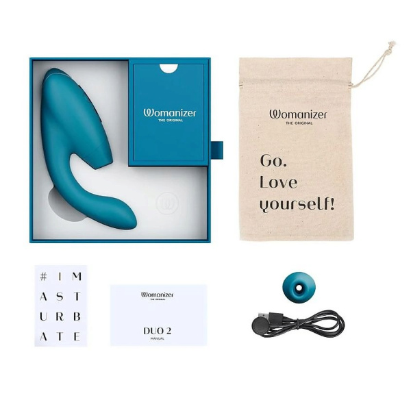 Бесконтактный клиторальный стимулятор Womanizer Duo 2 бирюзовый