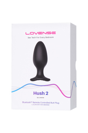 Анальная втулка Lovense Hush 2 (L), силикон, черная, 12,1 см