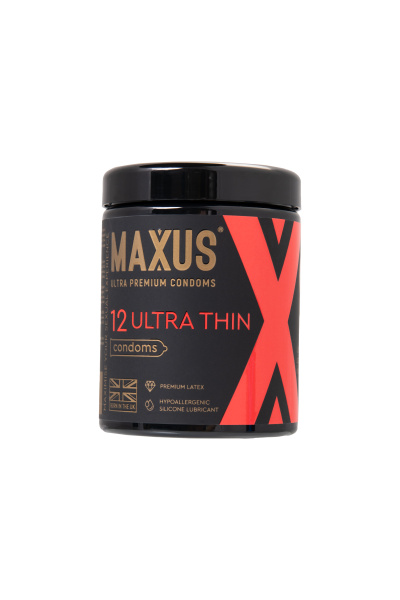 Презервативы Maxus Sensitive, ультратонкие, латекс, пластиковый кейс, 12 шт.