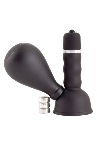 Вибратор на сосок с грушей Черный 8 см. Ø 3,5