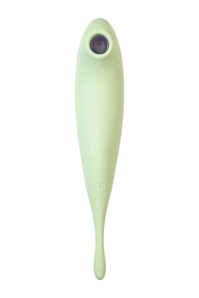 Вакуум-волновой бесконтактный стимулятор клитора Satisfyer  Twirling Pro, силикон, зеленый,