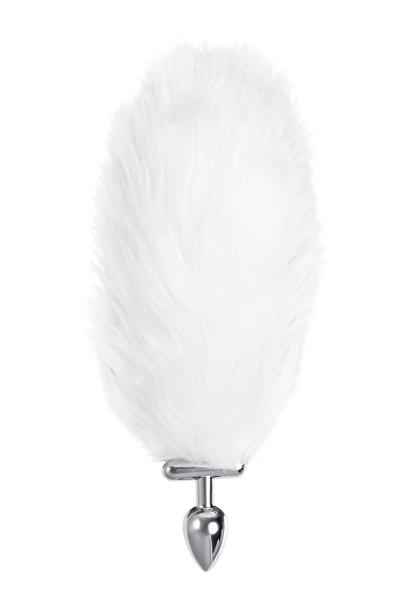 Анальная втулка со светящимся хвостом TOYFA Metall, металл, серебристая, 25,5 см